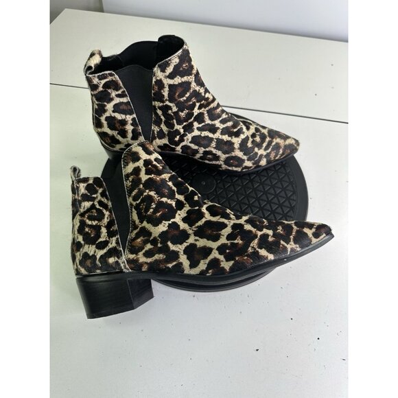 Treasure and Bond Leopard Print Cowhide Ankle Boot Sz 10 M Ankle Booties - Picture 3 of 8
